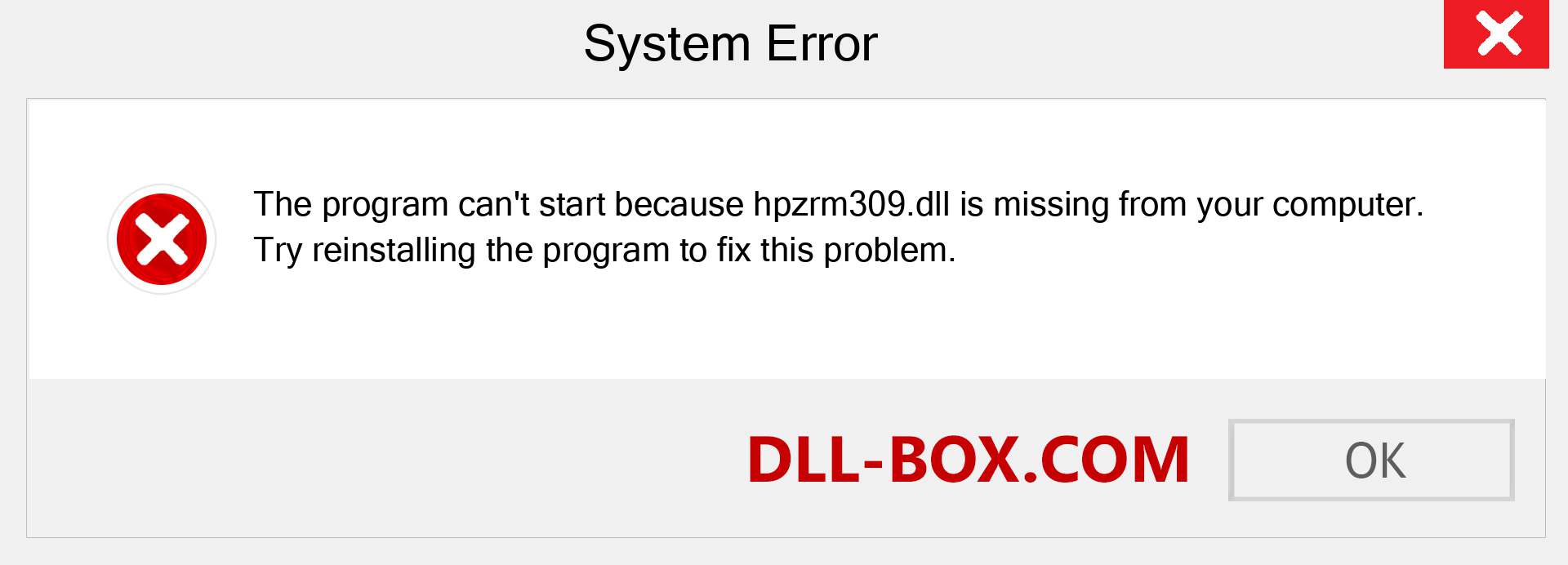  hpzrm309.dll file is missing?. Download for Windows 7, 8, 10 - Fix  hpzrm309 dll Missing Error on Windows, photos, images